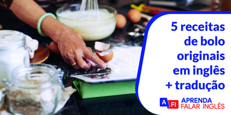 receitas de bolo em inglês