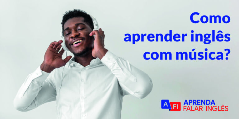 como aprender inglês com música. Um homem escutando música no fone e curtindo o som