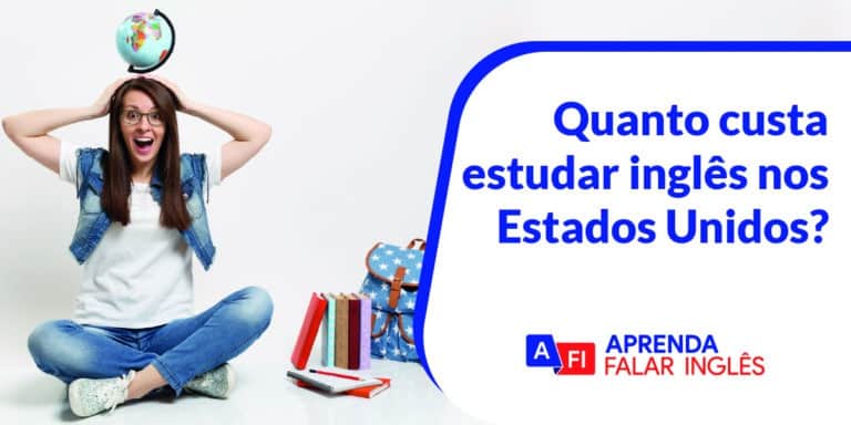 Texto: Quanto custa estudar inglês nos Estados Unidos. Imagem: Menina segurando o globo terrestre na cabeça e